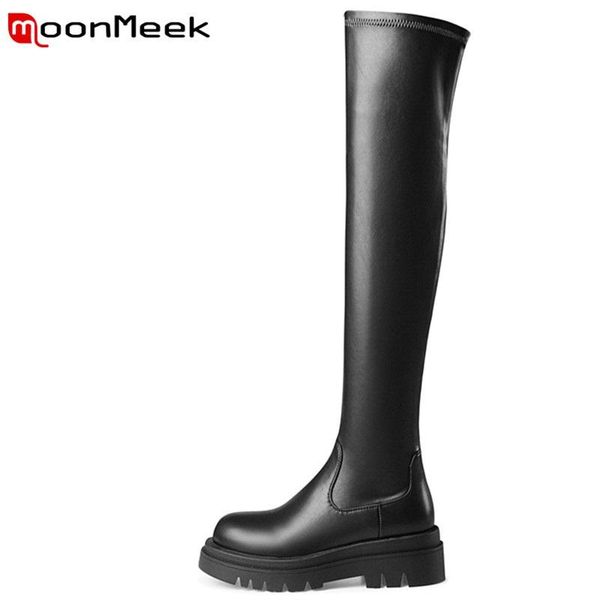 boots moonmeek 2022 arrival high heels platform over the knee fashion cow leather women winter shoes, Black
boots moonmeek 2022 arrival high heels platform over the knee fashion cow leather women winter shoes, Black