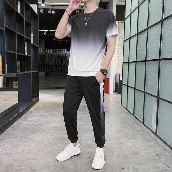 casual male sportswear summer suits mens tracksuit fitness clothes short sleeved t shirt pants men two piece suit, Gray
casual male sportswear summer suits mens tracksuit fitness clothes short sleeved t shirt pants men two piece suit, Gray