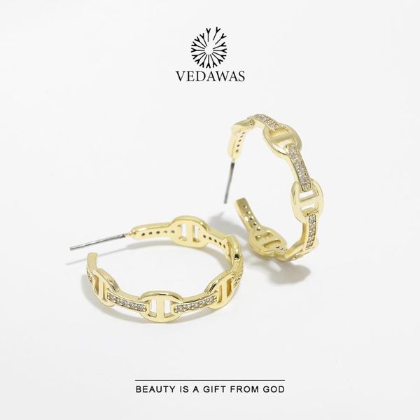 vedawas hollow round chain ring hoop earrings for wemon 2021 gold color copper metal statement earring gothic party gift jewelry, Golden;silver
vedawas hollow round chain ring hoop earrings for wemon 2021 gold color copper metal statement earring gothic party gift jewelry, Golden;silver