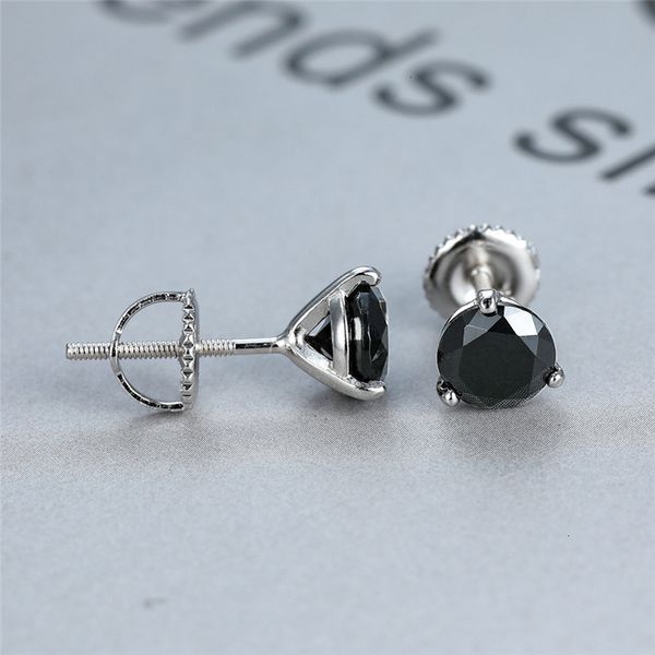 6mm round three prong black sapphire stud earrings for women 925 sterling silver multicolor lab diamond screw thread earrings, Golden;silver
6mm round three prong black sapphire stud earrings for women 925 sterling silver multicolor lab diamond screw thread earrings, Golden;silver