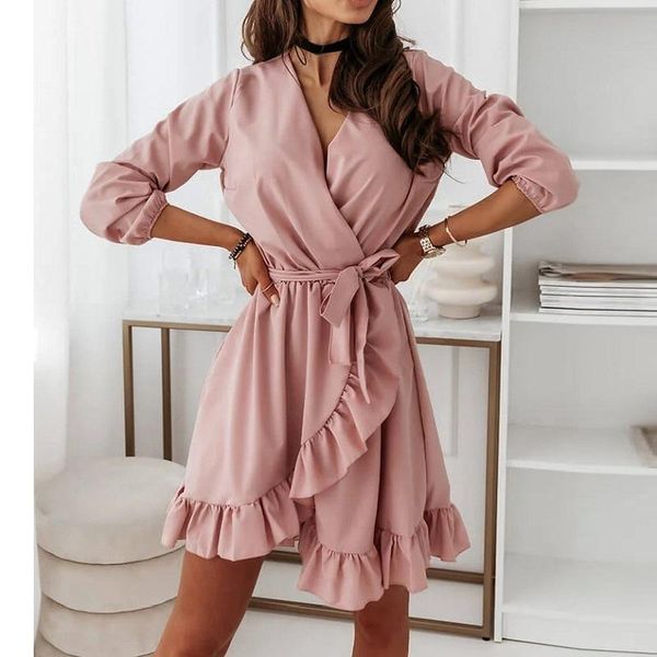 party dresses elegant fashion women summer 2021 autumn v-neck solid ruffle half-sleeved lace-up casual a-line mini dress, White;black
party dresses elegant fashion women summer 2021 autumn v-neck solid ruffle half-sleeved lace-up casual a-line mini dress, White;black