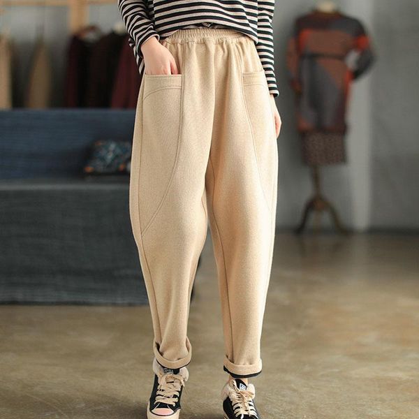 nini wonderland 2021 women plus velvet harem pants autumn winter elastic waist vintage pants female patchwork cotton trousers, Black;white
nini wonderland 2021 women plus velvet harem pants autumn winter elastic waist vintage pants female patchwork cotton trousers, Black;white