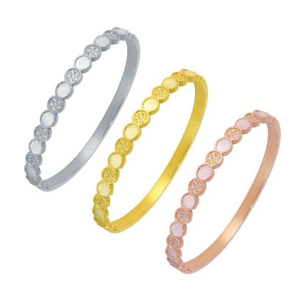 bangle women's stainless steel shell bracelet with diamonds fashion simple style birthday party gifts paired friendship bangles, Black
bangle women's stainless steel shell bracelet with diamonds fashion simple style birthday party gifts paired friendship bangles, Black