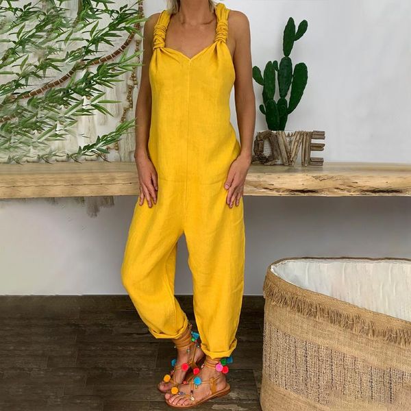 women's jumpsuits & rompers 2021 summer causal solid color sleeveless women plus size wide leg v neck backless long overalls loose, Black;white
women's jumpsuits & rompers 2021 summer causal solid color sleeveless women plus size wide leg v neck backless long overalls loose, Black;white