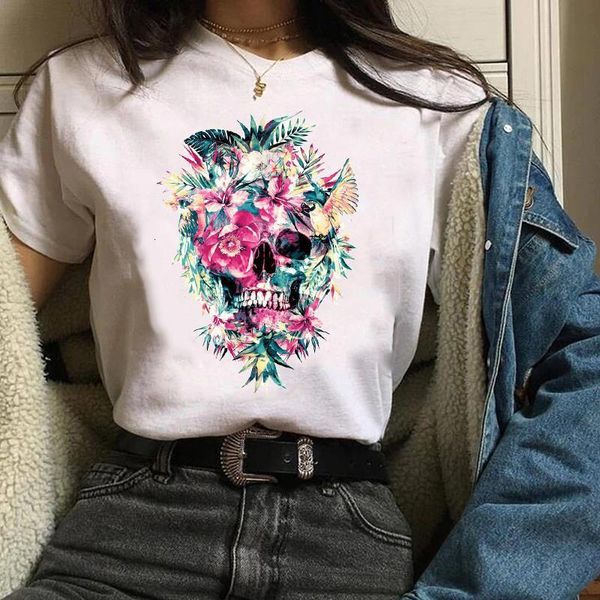 women clothing clothes graphic watercolor skull summer autumn print halloween tees female t shirt womens t-shirt, White
women clothing clothes graphic watercolor skull summer autumn print halloween tees female t shirt womens t-shirt, White