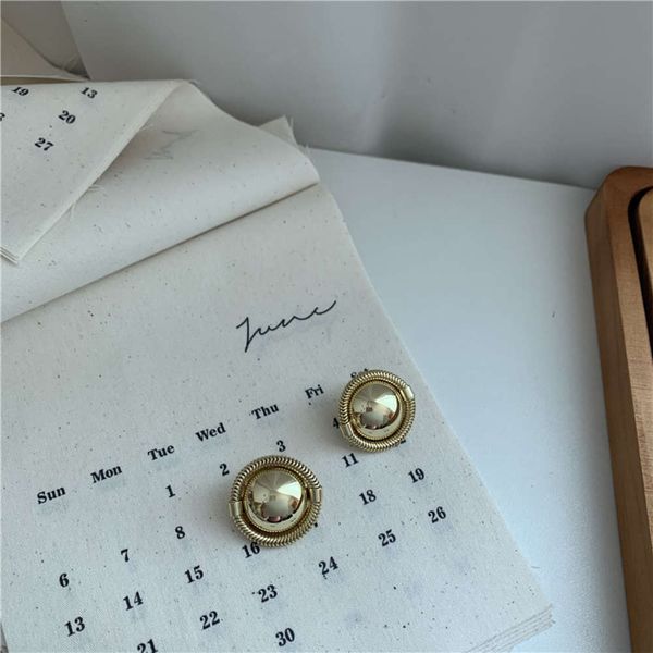 hbp fashion ins style metal button simple temperament net red personality vintage earrings, Silver 
hbp fashion ins style metal button simple temperament net red personality vintage earrings, Silver