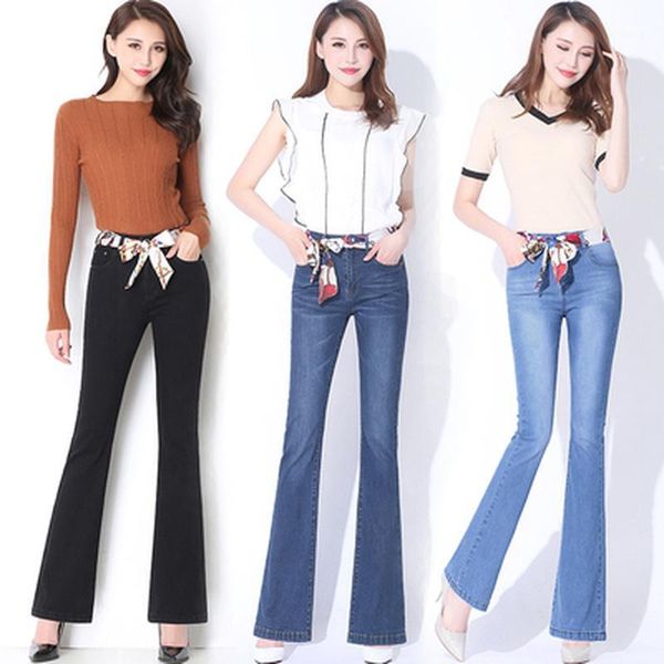 flare pants jeans women 2021 spring slim wide leg ladies denim trousers elastic high waist pantalon jean femme woman women's, Blue
flare pants jeans women 2021 spring slim wide leg ladies denim trousers elastic high waist pantalon jean femme woman women's, Blue