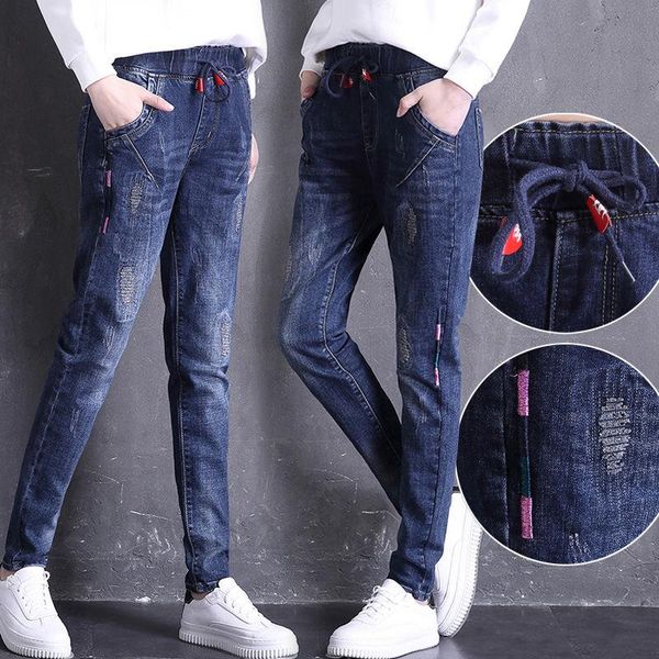 women's jeans spring retro ladies 2021 embroidered pants patchwork printed letters elastic slim waist casual large size, Blue
women's jeans spring retro ladies 2021 embroidered pants patchwork printed letters elastic slim waist casual large size, Blue