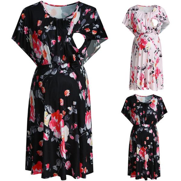 summer maternity o-neck floral printing pregnancy dresses women pregnant nursing sleeveless ruffles casual dress, White
summer maternity o-neck floral printing pregnancy dresses women pregnant nursing sleeveless ruffles casual dress, White