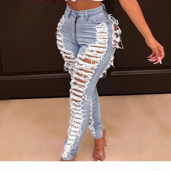 women ripped hole jeans fashion casual washed denim pants femme destroyed high waist skinny pencil pants bodycon trouser, Blue
women ripped hole jeans fashion casual washed denim pants femme destroyed high waist skinny pencil pants bodycon trouser, Blue