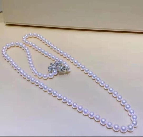 hand knotted 100cm long 8mm white shell pearl necklace micro inlay zircon accessories sweater necklace fashion jewelry, Silver 
hand knotted 100cm long 8mm white shell pearl necklace micro inlay zircon accessories sweater necklace fashion jewelry, Silver
