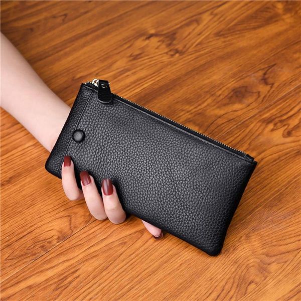 wallets the first layer of cowhide leather long ladies wallet card mobile phone bag soft ultra-thin simple zipper men, Red;black
wallets the first layer of cowhide leather long ladies wallet card mobile phone bag soft ultra-thin simple zipper men, Red;black