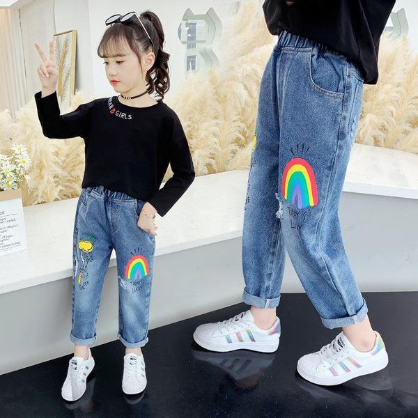 girls jeans rainbow children spring leisure elastic fashion cartoon rainbow pants kids funny trousers 4 to 13yrs, Blue
girls jeans rainbow children spring leisure elastic fashion cartoon rainbow pants kids funny trousers 4 to 13yrs, Blue