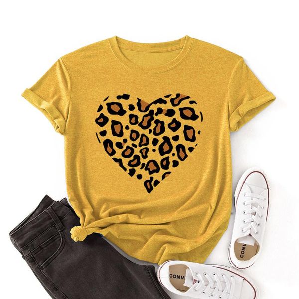 women's t-shirt woman short sleeve colored graphic tees summer female shirts for women leopard dot printed heart shape top, White
women's t-shirt woman short sleeve colored graphic tees summer female shirts for women leopard dot printed heart shape top, White