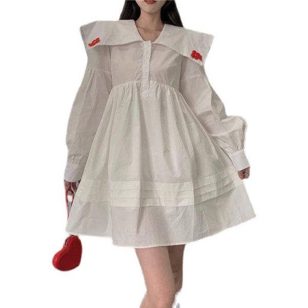 casual dresses vintage mini dress white 2021 autumn flower shirt loose lapel doll long sleeve high waist female clothes 63j, Black;gray
casual dresses vintage mini dress white 2021 autumn flower shirt loose lapel doll long sleeve high waist female clothes 63j, Black;gray