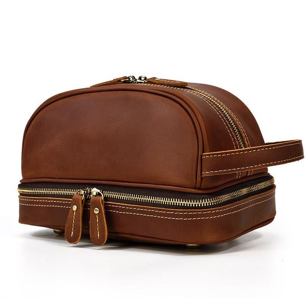 cosmetic bags & cases retro creative genuine leather men's zipper clutch bag crazy horse travel wash cowhide storage lb050
cosmetic bags & cases retro creative genuine leather men's zipper clutch bag crazy horse travel wash cowhide storage lb050
