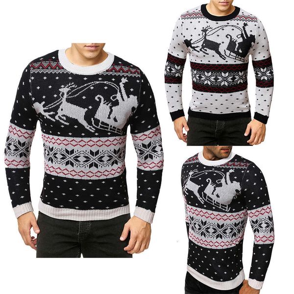 new european santa claus reindeer t-shirt men's sweater base coat large size m10, White;black
new european santa claus reindeer t-shirt men's sweater base coat large size m10, White;black