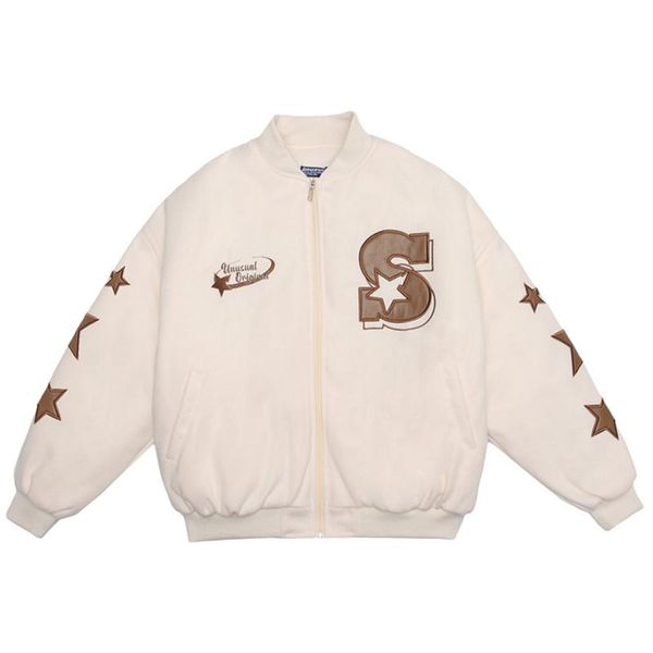 men's jackets men letter star embroidery bomber harajuku baseball coats oversized v-neck thick warm streetwear, Black;brown
men's jackets men letter star embroidery bomber harajuku baseball coats oversized v-neck thick warm streetwear, Black;brown