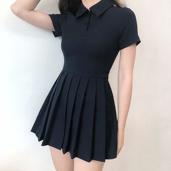 2021 summer turn down collar short sleeve high waist pleated woman dress tennis sport casual bodycon beach girl y2k dresses, Black;gray
2021 summer turn down collar short sleeve high waist pleated woman dress tennis sport casual bodycon beach girl y2k dresses, Black;gray