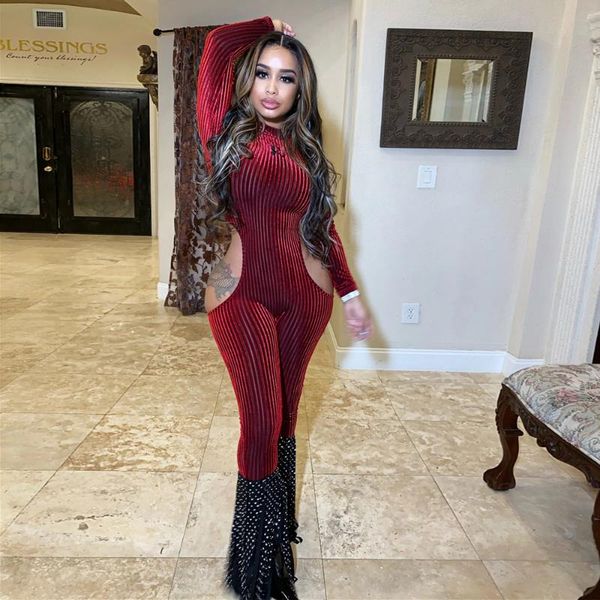 women's jumpsuits & rompers kgfigu women long sleeve 2021 autumn winter bodycon side cut out velvet overalls womens jumpsuit high quali, Black;white
women's jumpsuits & rompers kgfigu women long sleeve 2021 autumn winter bodycon side cut out velvet overalls womens jumpsuit high quali, Black;white