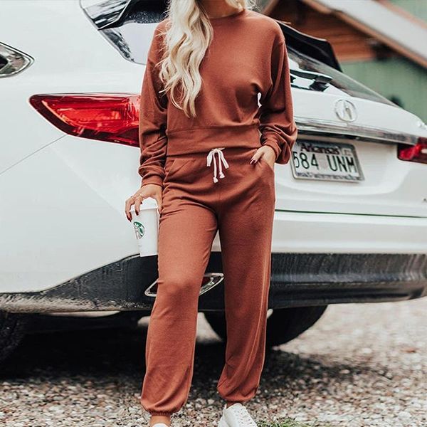 women's two piece pants women solid full-sleeve loose suit autumn round neck casual pullover sports matching female elegant sportswear, White 
women's two piece pants women solid full-sleeve loose suit autumn round neck casual pullover sports matching female elegant sportswear, White