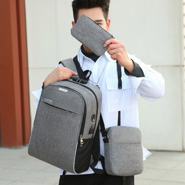 backpack fashion simple style multifunctional large capacity nylon three-piece bag 3 pcs/set usb women solid backpack#317
backpack fashion simple style multifunctional large capacity nylon three-piece bag 3 pcs/set usb women solid backpack#317