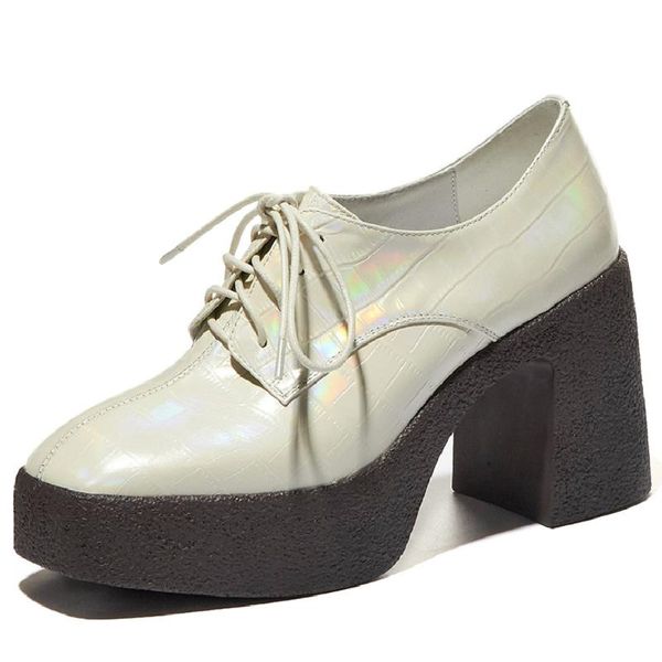 dress shoes women's genuine leather chunky heel platform pumps square toe casual female soft comfortable lace-up punk high heels women, Black
dress shoes women's genuine leather chunky heel platform pumps square toe casual female soft comfortable lace-up punk high heels women, Black