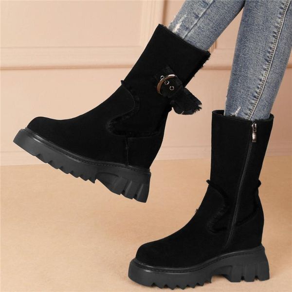 boots fashion sneakers women genuine leather hidden wedges high heel snow female round toe platform pumps casual shoes, Black
boots fashion sneakers women genuine leather hidden wedges high heel snow female round toe platform pumps casual shoes, Black