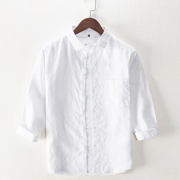 2021 new 100% linen three-quarter sleeve white brand casual breathable shirts for men solid comfortable shirt mens chemise wpv1, White;black
2021 new 100% linen three-quarter sleeve white brand casual breathable shirts for men solid comfortable shirt mens chemise wpv1, White;black