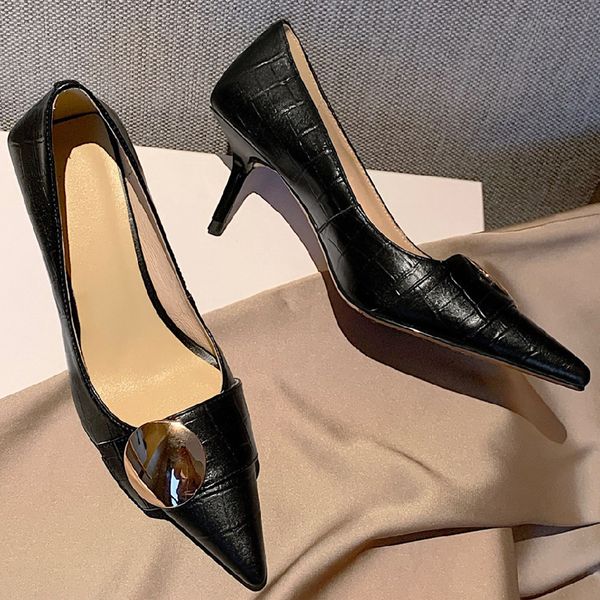 womens genuine leather thin high heel pointed toe slip-on pumps elegant ladies metal buckle ol style dress shoes for women sale, Black
womens genuine leather thin high heel pointed toe slip-on pumps elegant ladies metal buckle ol style dress shoes for women sale, Black
