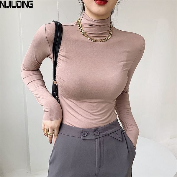 women's half turtleneck cotton bottoming shirts female long sleeve pure color warm keeping slim elastic t-shirts 210623, White
women's half turtleneck cotton bottoming shirts female long sleeve pure color warm keeping slim elastic t-shirts 210623, White