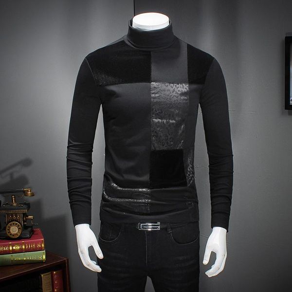 men's t-shirts european-style plaid patchwork fashion luxury long sleeve t shirt autumn&winter 2021 quality velvet thick warm men m-5xl, White;black
men's t-shirts european-style plaid patchwork fashion luxury long sleeve t shirt autumn&winter 2021 quality velvet thick warm men m-5xl, White;black