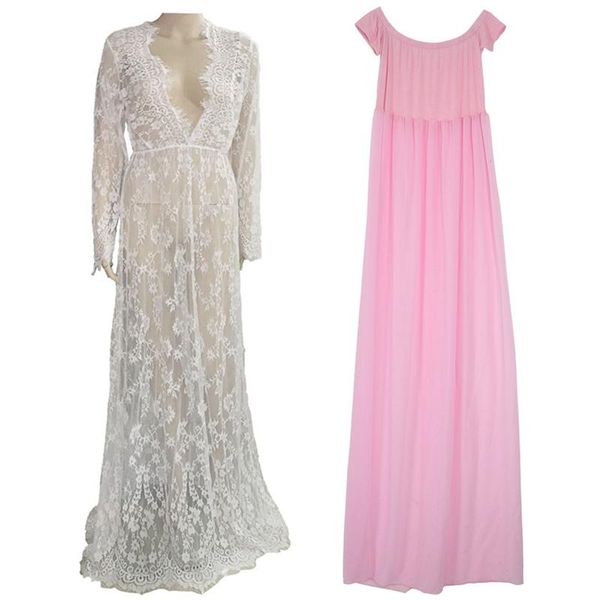 2pcs maternity pgraphy boat neck dress - tube sleeveless mopping dress & deep v-neck long-sleeved lace, White
2pcs maternity pgraphy boat neck dress - tube sleeveless mopping dress & deep v-neck long-sleeved lace, White
