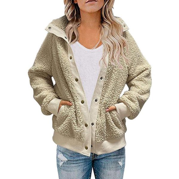 women's jackets autumn winter 2021 women's wool coat warm soft button fur jacket plush pocket casual teddy, Black;brown
women's jackets autumn winter 2021 women's wool coat warm soft button fur jacket plush pocket casual teddy, Black;brown