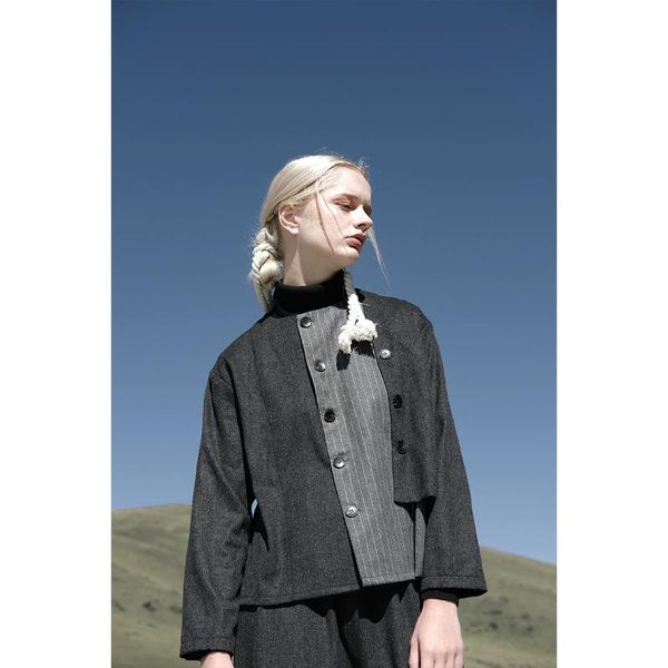 women's suits & blazers to gladself 2021 autumn spring fashion designer long sleeve double breasted striped gray patchwork jacket blaze, White;black
women's suits & blazers to gladself 2021 autumn spring fashion designer long sleeve double breasted striped gray patchwork jacket blaze, White;black