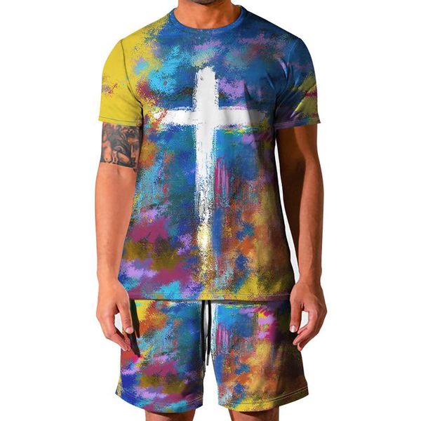 men's tracksuits 2021 women's hand painted cross pattern elements print street creative fashion t-shirt/shorts two-piece set, Gray
men's tracksuits 2021 women's hand painted cross pattern elements print street creative fashion t-shirt/shorts two-piece set, Gray