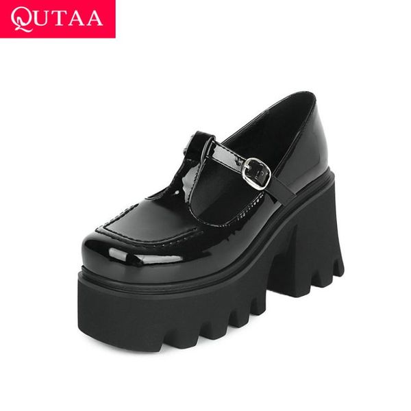 dress shoes qutaa 2021 genuine leather female round toe women pumps t-strap spring autumn square high heels size 34-39, Black
dress shoes qutaa 2021 genuine leather female round toe women pumps t-strap spring autumn square high heels size 34-39, Black