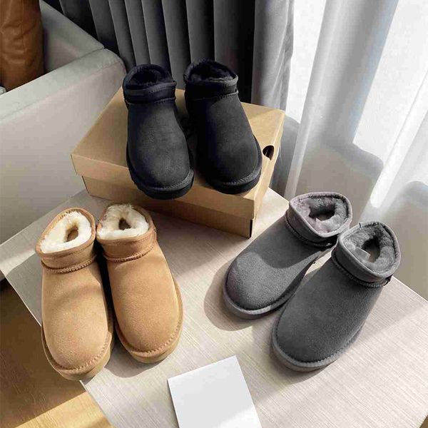 fashion winter couple snow boots luxurys comfortable plush lining men's and women's warm boot designer new outdoor non-slip shoes, Black