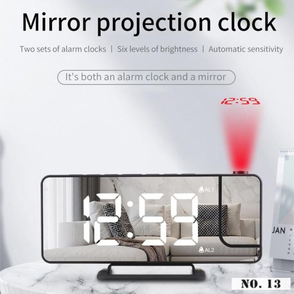 desk & table clocks usb smart alarm clock 7.4" large mirror led display projection +auto dimmer mode, easy snooze, dual loud
desk & table clocks usb smart alarm clock 7.4" large mirror led display projection +auto dimmer mode, easy snooze, dual loud
