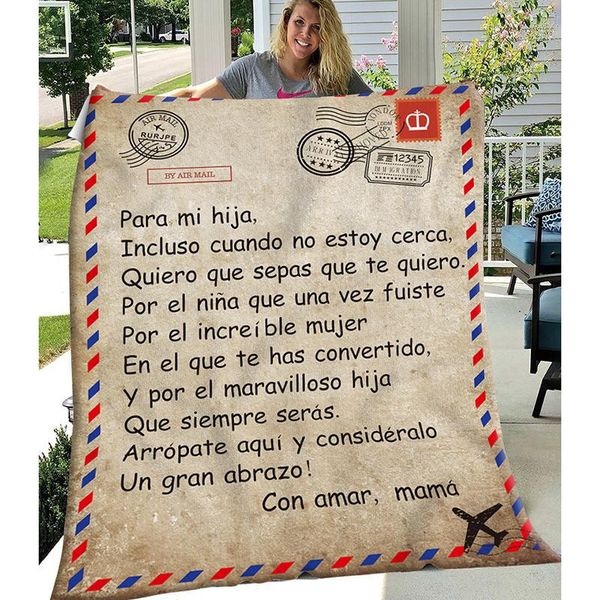 blankets spanish/french/german language letter blanket to daughter/son soft flannel sofa bed throw travel airplane cover
blankets spanish/french/german language letter blanket to daughter/son soft flannel sofa bed throw travel airplane cover