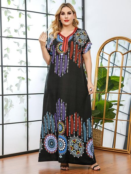 casual dresses 2021 summer short sleeve dress women v neck geometric print retro vintage loose oversized maxi long, Black;gray
casual dresses 2021 summer short sleeve dress women v neck geometric print retro vintage loose oversized maxi long, Black;gray