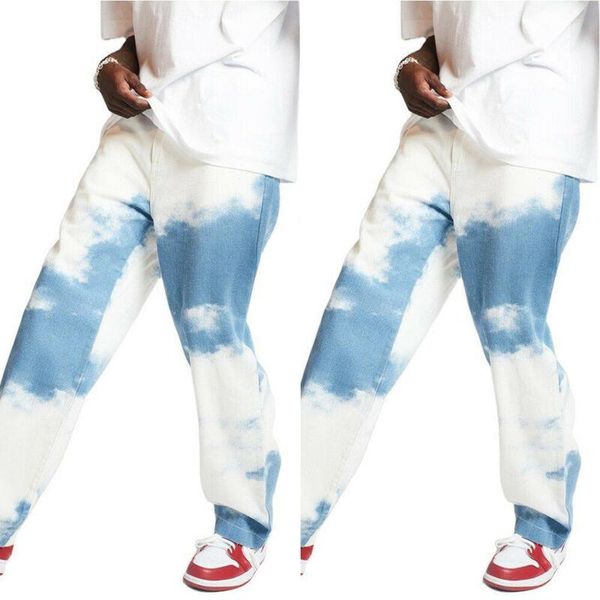 men's jeans mens pants tie dye wide leg denim casual loose jogging streetwear trousers punk clothes men clothing, Blue
men's jeans mens pants tie dye wide leg denim casual loose jogging streetwear trousers punk clothes men clothing, Blue