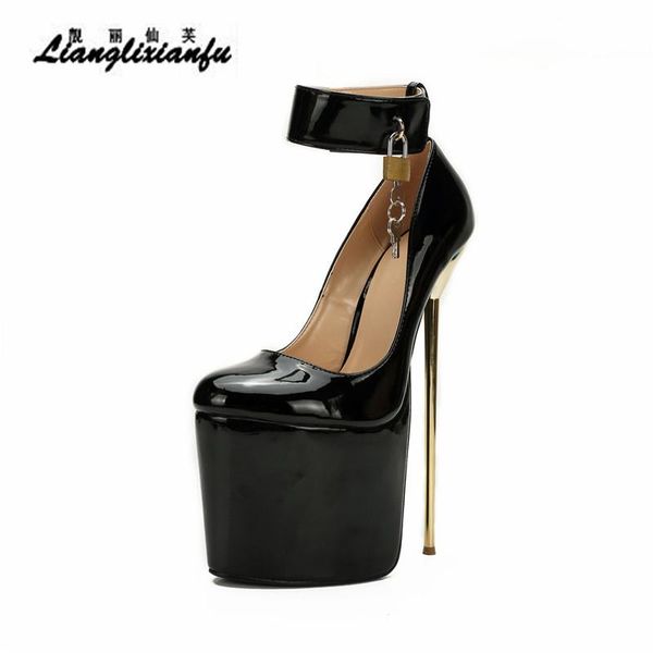 dress shoes llxf stiletto fetish 22cm metal thin heels ankle strap round toe cosplay lock and key padlocks sm pumps plus:40-48 49 50, Black
dress shoes llxf stiletto fetish 22cm metal thin heels ankle strap round toe cosplay lock and key padlocks sm pumps plus:40-48 49 50, Black