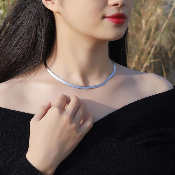 chains stainless steel flat titanium necklace gold color choker thin chain minimalist pendant jewelry chocker collar for girl, Silver
chains stainless steel flat titanium necklace gold color choker thin chain minimalist pendant jewelry chocker collar for girl, Silver