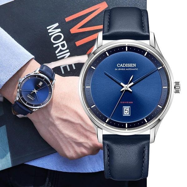 wristwatches 2021 cadisen automatic mechanical watch men nh35a movement genuine leather sapphire waterproof relogio masculino reloj hombre, Slivery;brown
wristwatches 2021 cadisen automatic mechanical watch men nh35a movement genuine leather sapphire waterproof relogio masculino reloj hombre, Slivery;brown