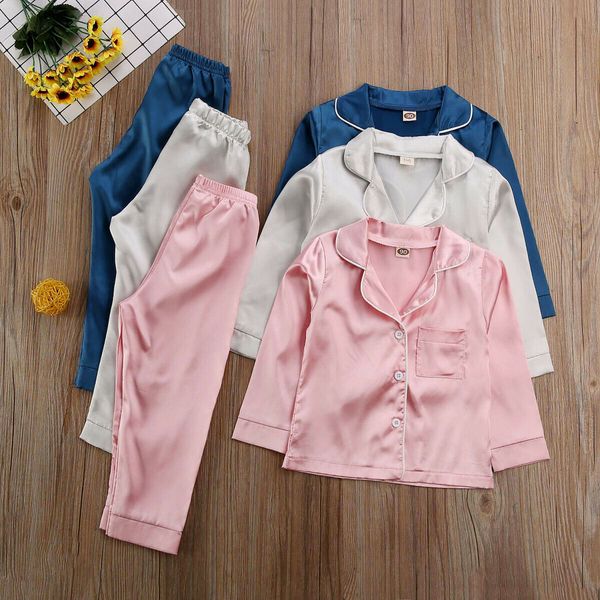 new kids pyjamas silk satin pant autumn winter childrens long sleeve sleepwear girl nightwear boy pajama sets, White
new kids pyjamas silk satin pant autumn winter childrens long sleeve sleepwear girl nightwear boy pajama sets, White