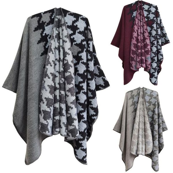 scarves designer scarf winter warm houndstooth ponchos and capes for women oversized shawls wraps cashmere pashmina female bufanda mujer, Blue;gray
scarves designer scarf winter warm houndstooth ponchos and capes for women oversized shawls wraps cashmere pashmina female bufanda mujer, Blue;gray