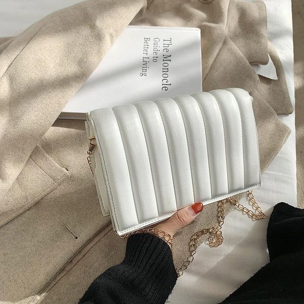 evening bags fashion solid color striped buckle women's handbag simple trendy fold messenger bag metal chain
evening bags fashion solid color striped buckle women's handbag simple trendy fold messenger bag metal chain