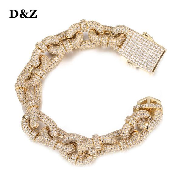 link, chain  d&z 17mm iced out twist rope bracelet brass material + cubic zirconia stones for women men hip hop jewelry, Black
link, chain  d&z 17mm iced out twist rope bracelet brass material + cubic zirconia stones for women men hip hop jewelry, Black