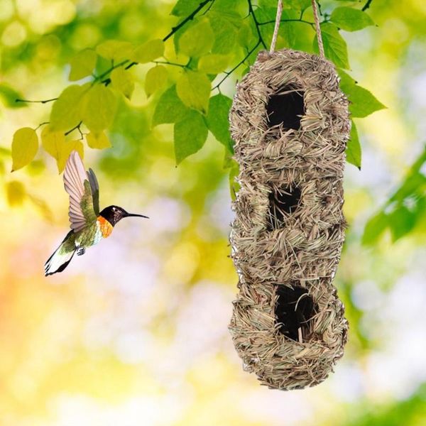 bird cages 2pcs hanging grass hut with 3 holes of hand-woven nest aviary, comfortable outdoor habitat for birds drop
bird cages 2pcs hanging grass hut with 3 holes of hand-woven nest aviary, comfortable outdoor habitat for birds drop
